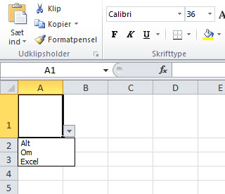 Større skrift i dropdown