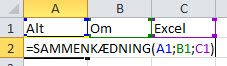 excel sammenkæd data