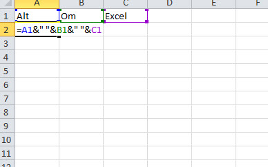 excel sammenkæd data