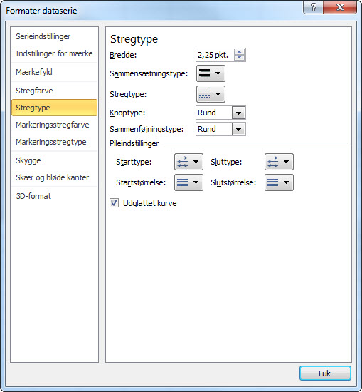 excel bløde kurver